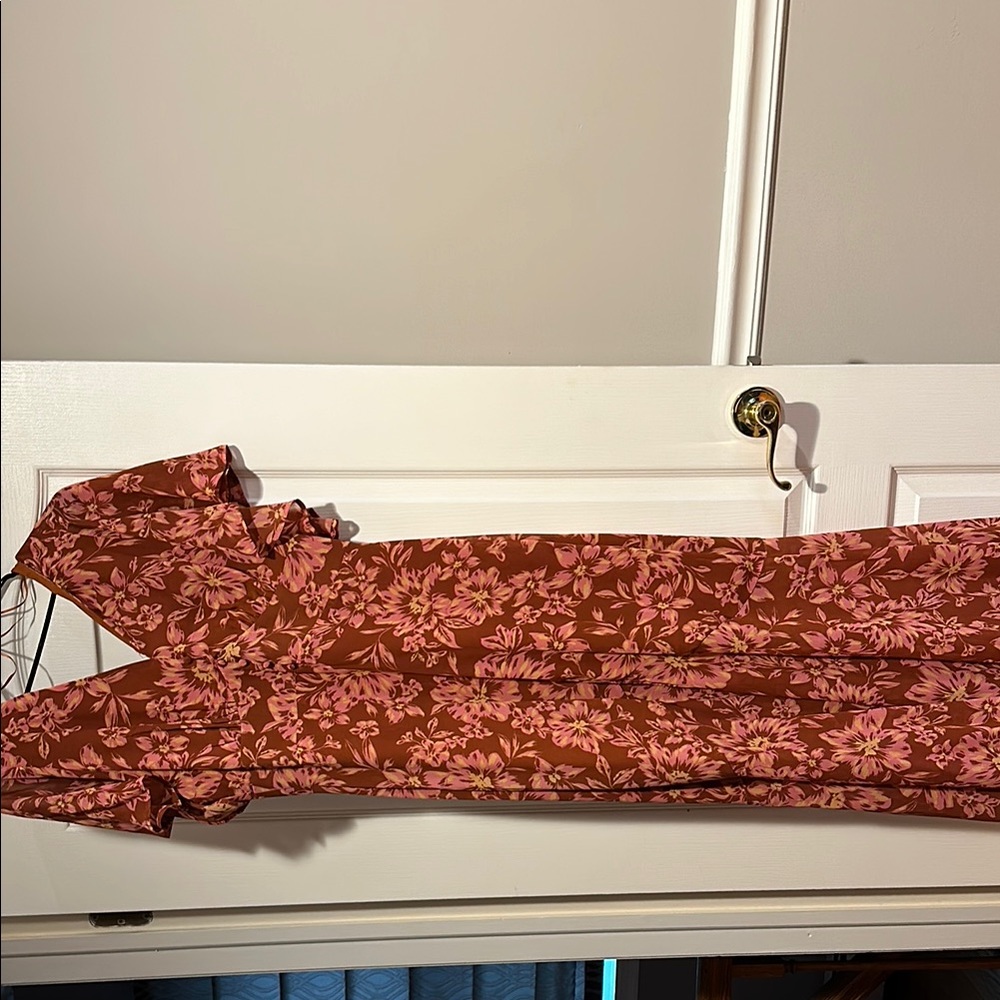Floral Jumpsuit in Pink and Brown